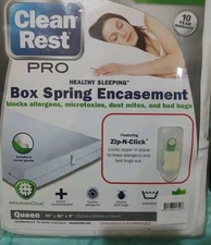 Clean REST PRO Box Spring Encasement -  Defense Against Allergens, Dust SZ Queen