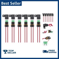 6 Pack Inline Fuse Holder 30 AWG 12 Gauge Waterproof 30A Blade Fuse Holder