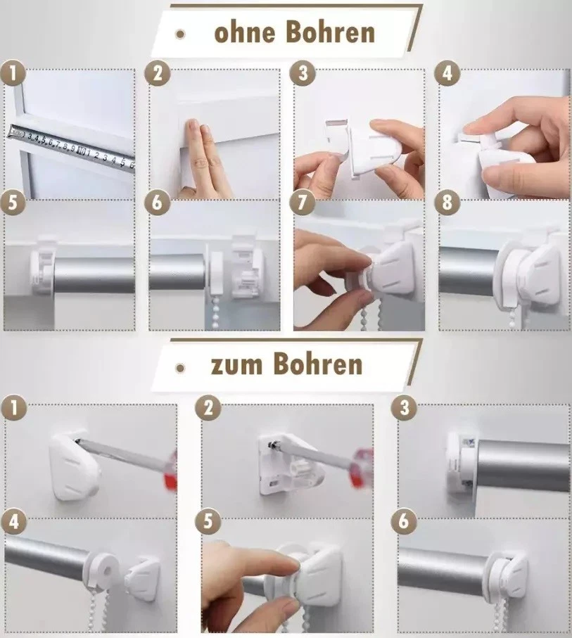 Thermo Rollo Verdunklungsrollo UV Schutz ohne Bohren Klemmfix , mit Seitenzug - Bild 3 von 4
