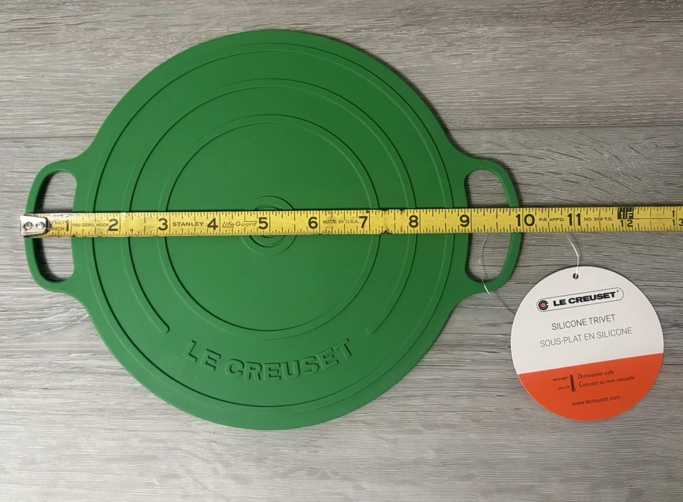 Le Creuset BAMBÚ VERDE Silicona TRIVET 8" Hotpad Bache Nuevo con Etiquetas Foto 3 de 4