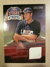 2015 PANINI USA BASEBALL STARS & STRIPES GAME GEAR LONGEVITY #65 LUIS ORTIZ /299