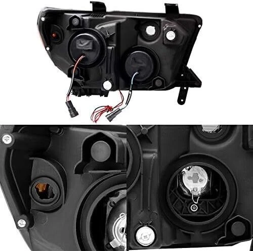 BLACK LED OPTIC Headlights Set LH+RH For 07-13 Toyota Tundra 08-17 Sequoia - Image 2 of 4