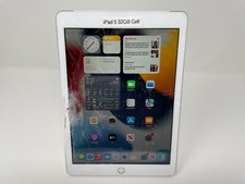 Apple iPad 5th Gen. 32GB, Wi-Fi  Cellular, 9.7in - Silver - Cracked Display