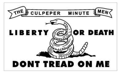 Dont Tread On Me Culpeper Minute Men Flag Sticker Decal F713