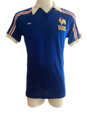 France National Team FFF Home Jersey 1986 Retro Vintage Mens Size