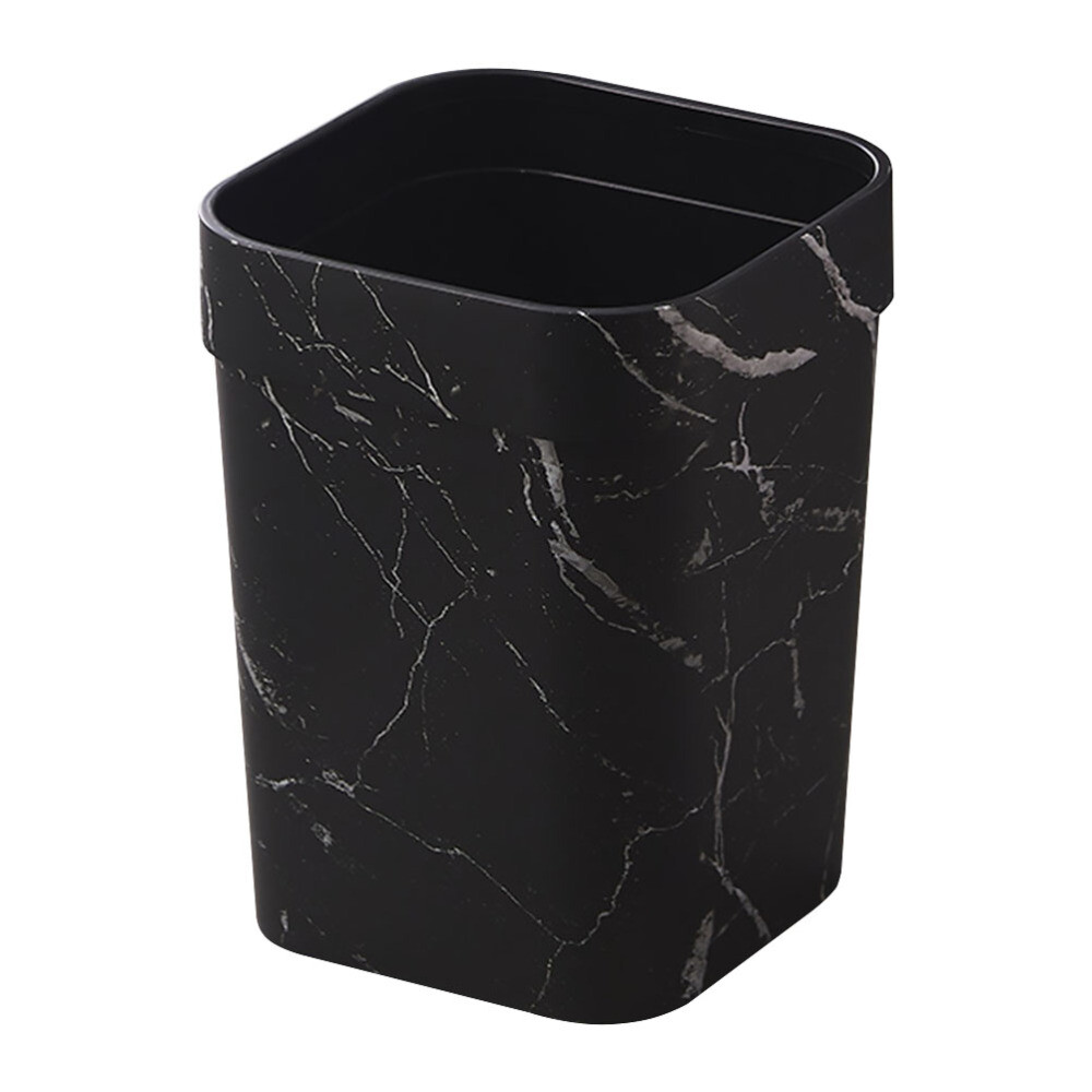 Black Marble Wastebasket Bathroom Accessories Trash Can Modern Office