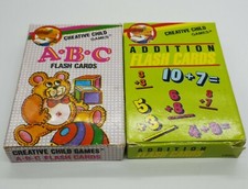 2 Vintage Decks of Creative Child Flash Cards Addition and ABC