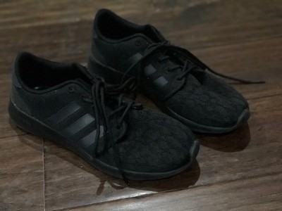 all black adidas running shoes womens