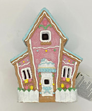 NEW PINK BLUE 7" EASTER LED LIGHT UP GINGERBREAD HOUSE FREE SHIP