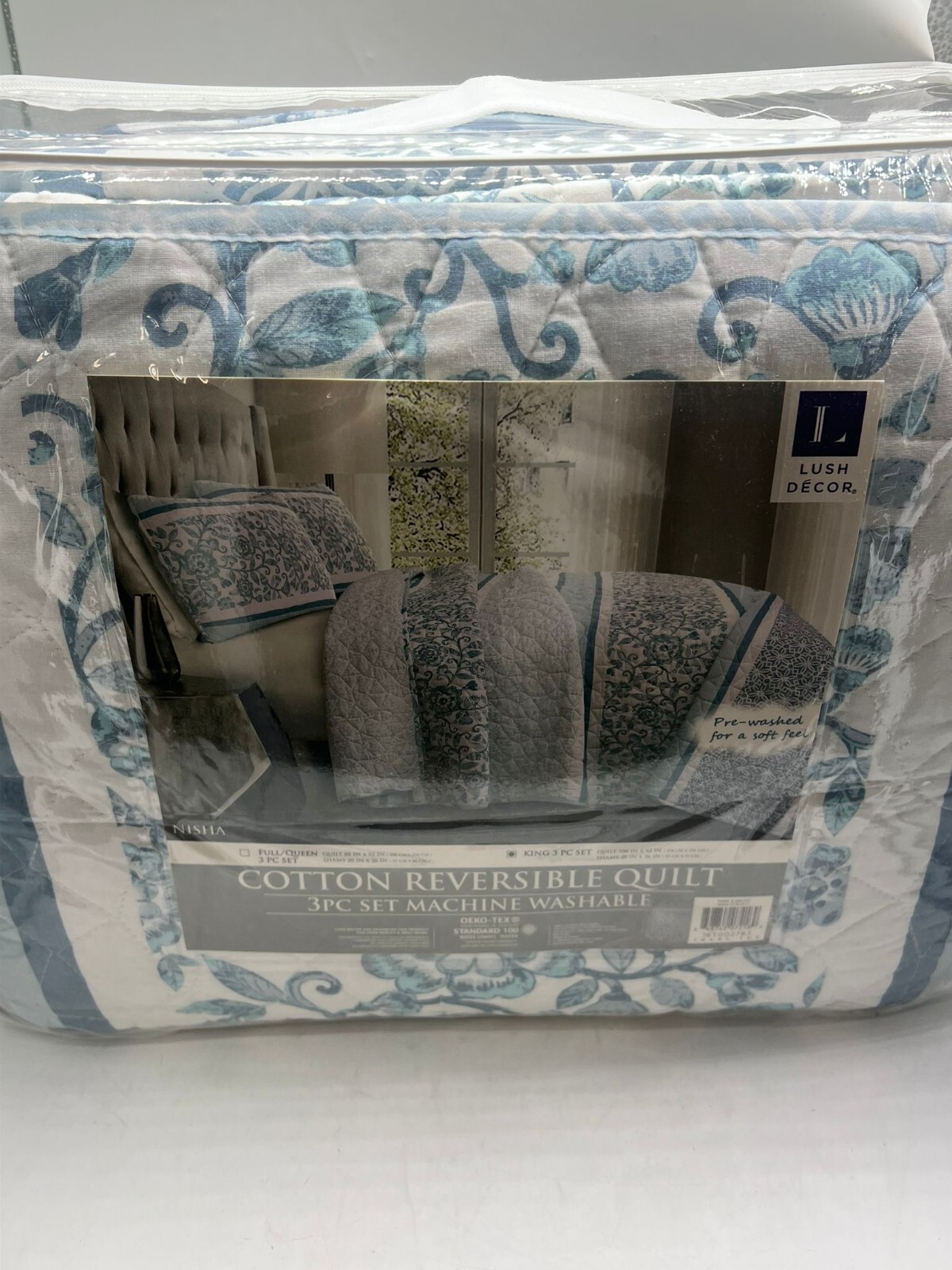 Lush Decor, Blue Nisha 3 Piece Quilt Set, NEW JUST AN OPEN B
