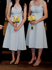 Two Davids Bridal Bridesmaid Dresses Light Blue Size 2 Faille Style F12942