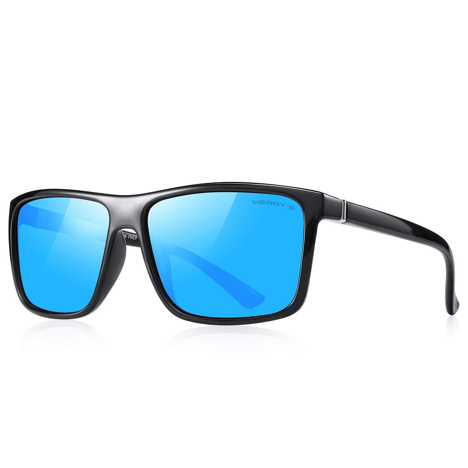 MERRY'S Rectangular Polarized Sports Sunglasses for Men Women Cycling Driving...