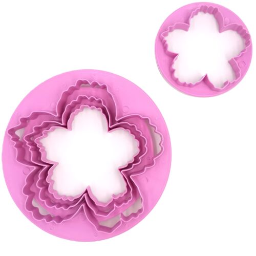 PLASTIC FLOWER CUTTERS SET FONDANT CAKE DECOR GUMPASTE FLOWERS MODELLING TO