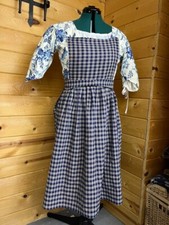 Plaid Homespun Cotton Pinner Apron Reenactment Clothing