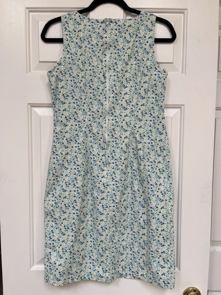 Vestido Vintage AGB Byer California Azul Floral Vaina Vestido  Foto 3 de 4