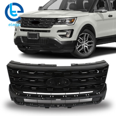 Front Bumper Grille Grill For Ford Explorer 2016-2017 Glossy Black ...