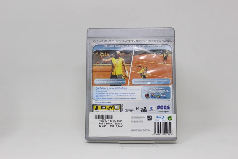 Virtua Tennis 3, SEGA, PlayStation PS3, Ver. Española totalmente en Castellano, foto 2 de 3
