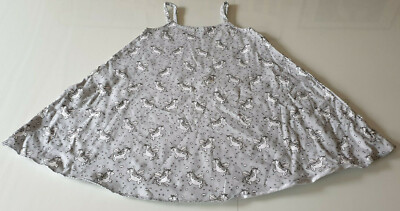 Tolles Sommer Schwing Kleid grau Einhörner NEU 110 Dawanda Handmade etsy
