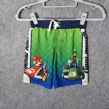 Nintendo Swim Trunks Boy Xs 4 5 Mario Kart Luigi Lined Drawstring Pocket Upf 50