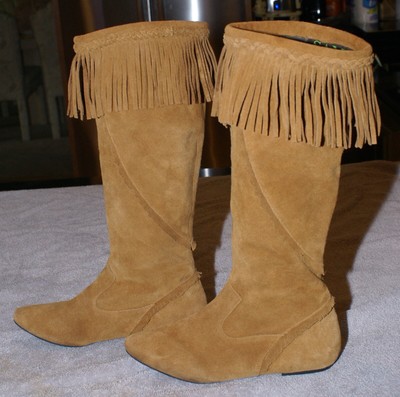 tan suede knee boots