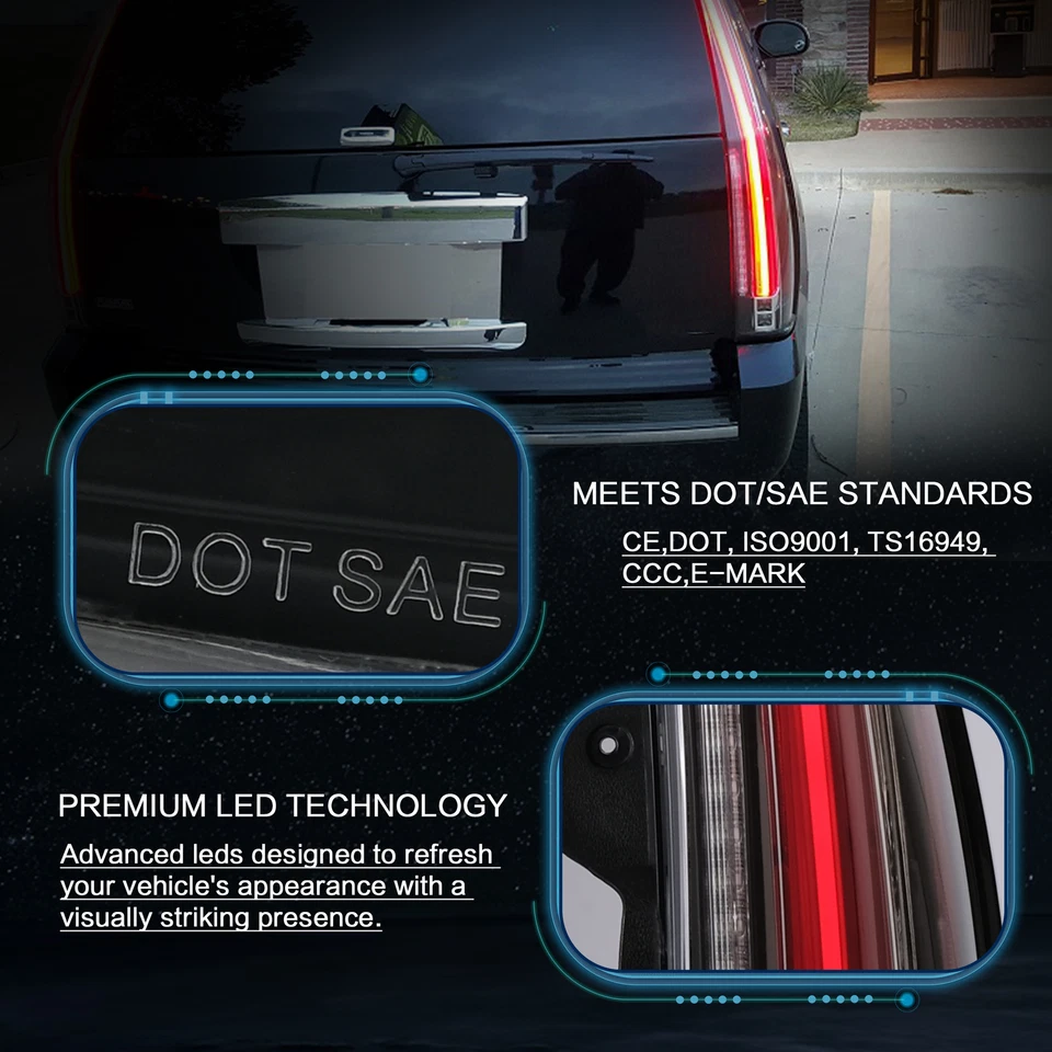 Светодиодный задний фонарь VLAND для Gmc Yukon&Chevrolet Tahoe/Suburban 2007-2014 с анимацией - Изображение 3 из 4