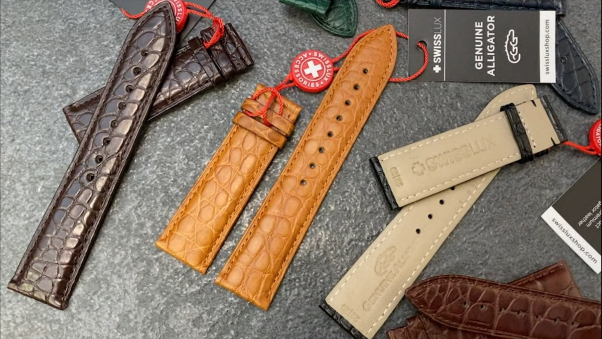 Crocodile Alligator Leather For SEIKO Watch Brown Strap Band