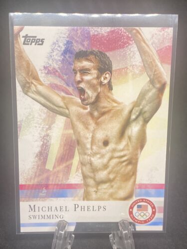 Carte de natation Michael Phelps 2012 Topps Olympic Team USA #100 - Médaillé d'or - Photo 1/2