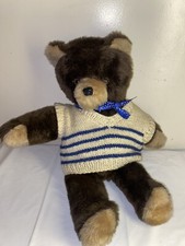 Vtg 1980 Quiet Bears By Pat Stuffed Animal Plush Brown Bear