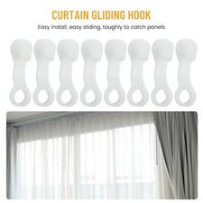 60x Crochets Rideaux Plastique Blancs - Glisseurs Pour Rails Coulissants