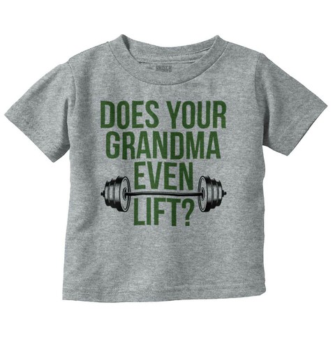 Strong Grandma Nana Lift Gym Workout Cute Toddler Boy Girl Youth T Shirt Tee - 第 8/9 張圖片