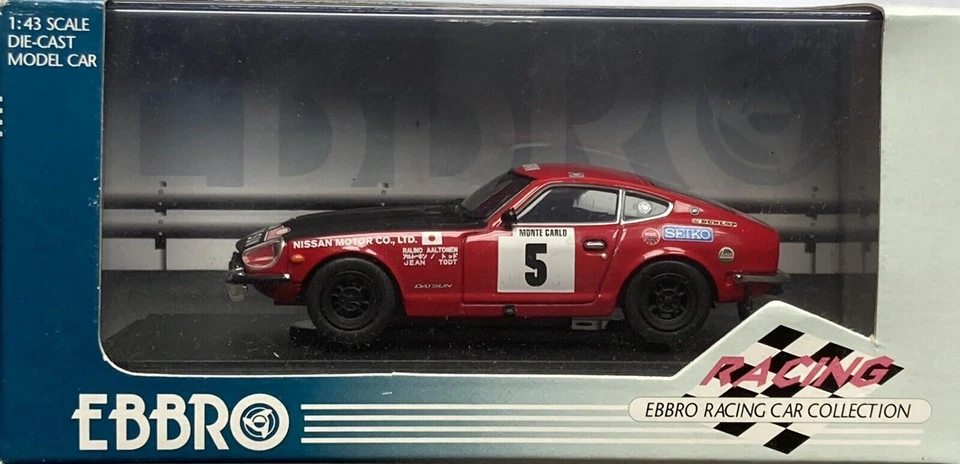 1/43 EBBRO 207 Datsun 240Z 1972 Rally Monte Carlo #5 Aaltonen & Todt como nuevo en caja Foto 3 de 4