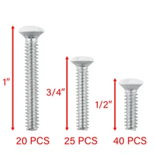 Wall Plate Screws White Outlet Screws 6-32 Thread Light Electrical Cover Panel