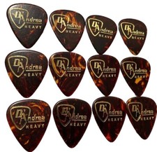 12 D'Andrea Guitar Picks -Heavy Gauge Tort Celluloid w/Gold- Unused NOS