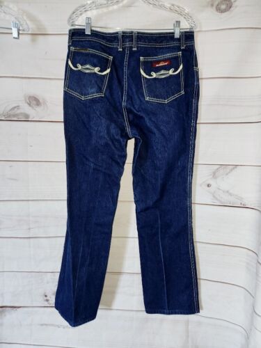 VTG Jordache 36 L Horse Pony Jeans Dark Denim Blue Wash 100% cotton 35x30"