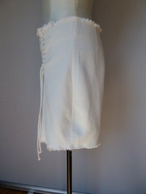 Jupe Courte été MANGO En Coton Bio - Taille 40 - Frangée - Occasion Très Bon état