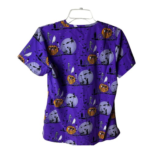 Halloween GT Performance Scrub Top, Purple with Sparkles, Women's Size Small - Picture 3 of 4