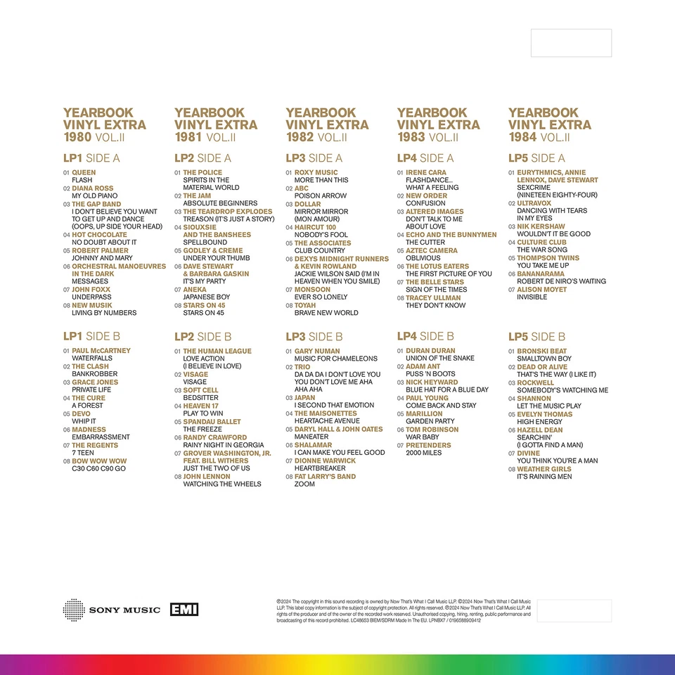 Various Artists - NOW - Yearbook 1980 - 1984: Vinyl Extra (Vol.2) [VINYL] - Image 3 of 3