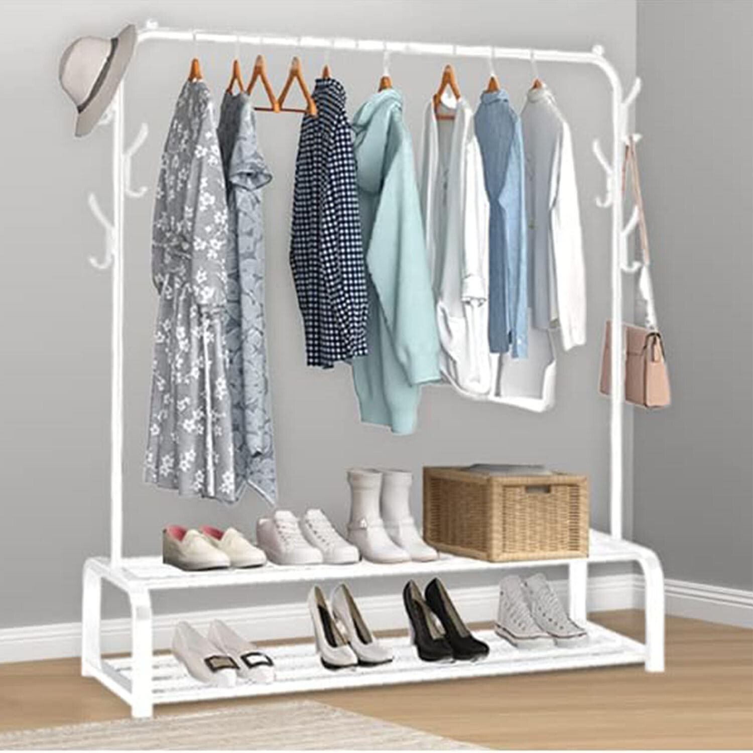 Clothes Rack Heavy Duty Stand Closet Organizer Wardrobe Hanger Garment Storage-image