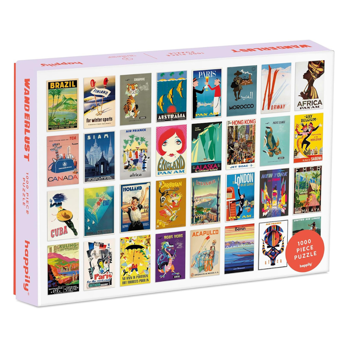 Happily Wanderlust Travel 1000 Piece Jigsaw Puzzle Novelty Gift Idea for Women