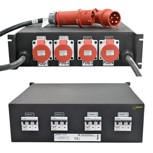 Geist PDU MU3311 U3YR043-033PS56DPS56 32A/24A 208-240/360-415 VAC 50/60 Hz 