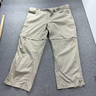 Columbia Silver Ridge Convertible Pants Men 40x29 Belted Hiking Cargo Beige Work