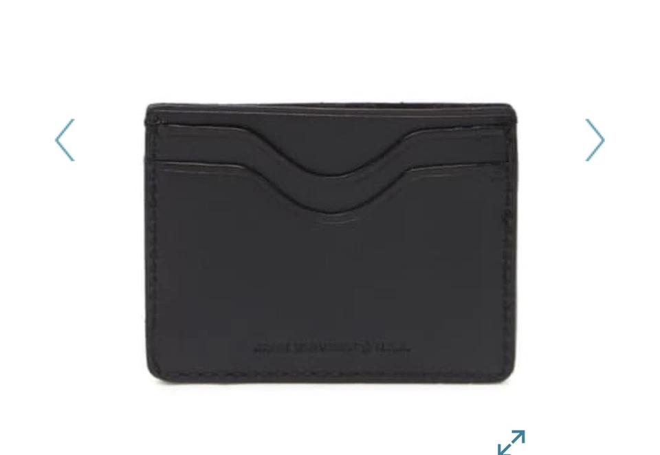 Estuche para tarjetas de cuero negro sin forro John Varvatos EE. UU. Foto 3 de 4