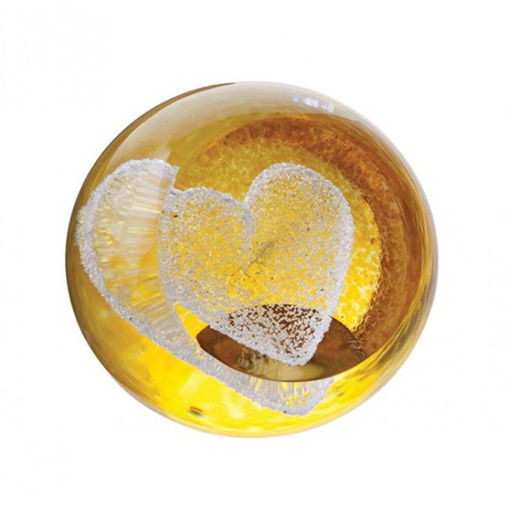 Caithness Glass Special Moments Gold Heart Paperweight U13090