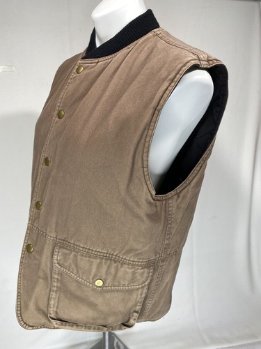 Arcadia Vest Mens Small Brown/Black Reversible Insulated Cotton Canvas Outdoor - Picture 10 of 12