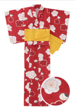 Red Traditional yukata kimono japanese casual dress inspired by yumeji takehisa