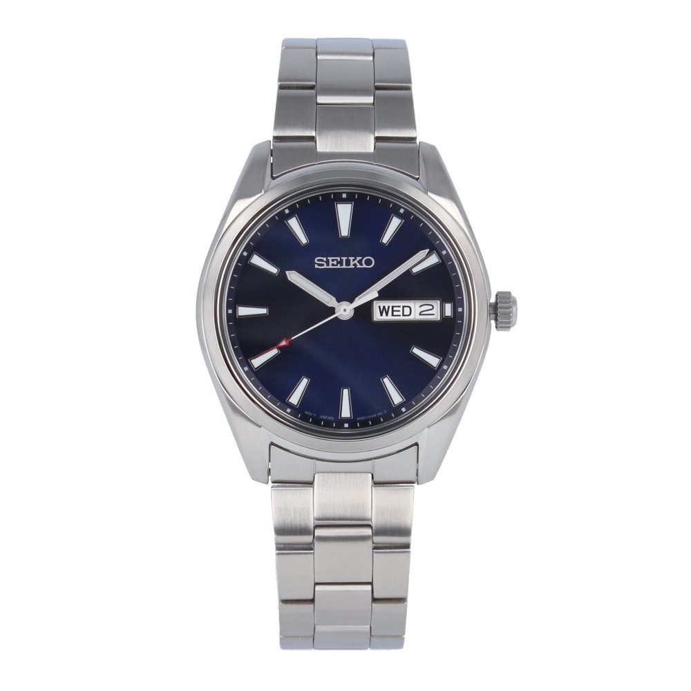 SEIKO SUR341P1 SUR341 Men Quartz Analog Navy Blue Day Date Metal