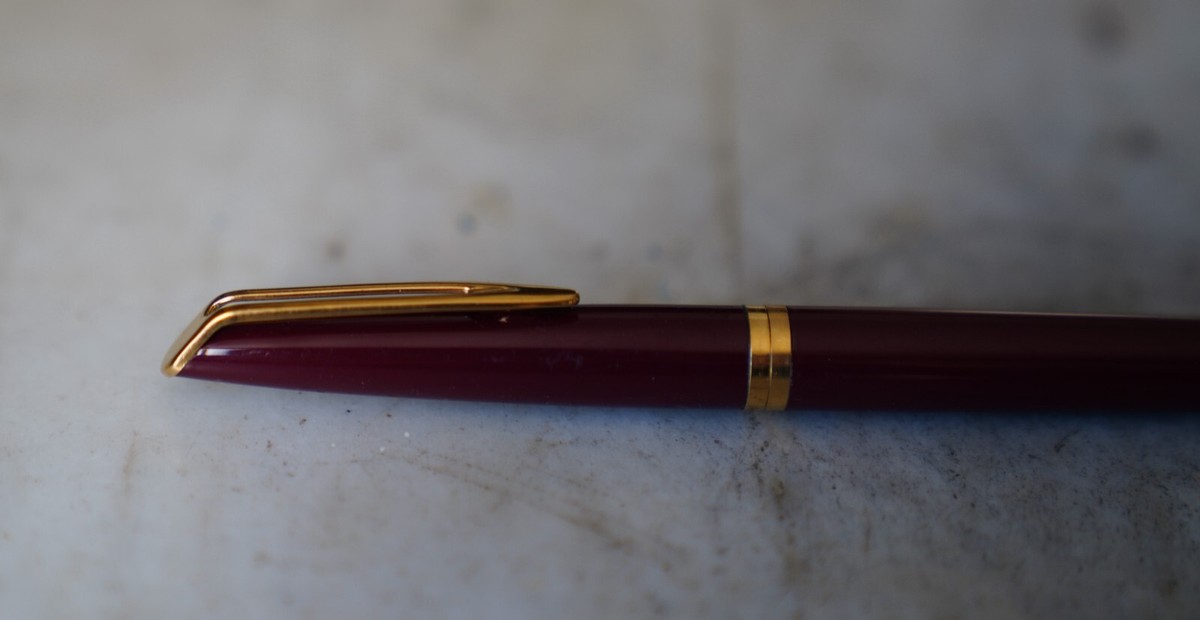 Stylo Plume Waterman CF Résine Rouge Indien - Plume En Or Massif 18 Carats, Occasion, Rare Et Prestigieux