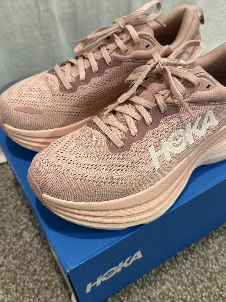 Hoka Bondi 8 Shoe Size 8 - Women's Pale Mauve Peach Whip Pink | eBay