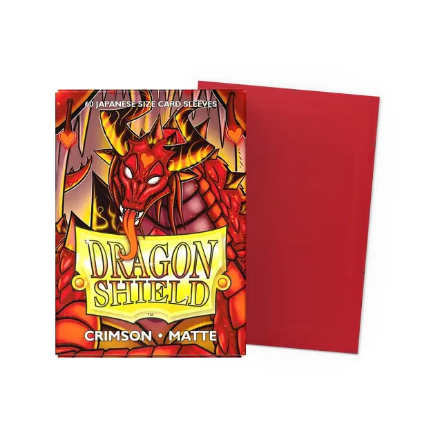 Dragon Shield 60CT Japanese Matte Sleeves - Crimson - YuGiOh TCG