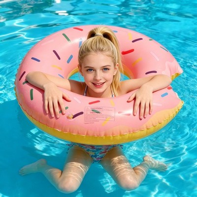 29'' Donut Swimming Floats Inflatable Pool Raft Float Swim Ring For Kids
